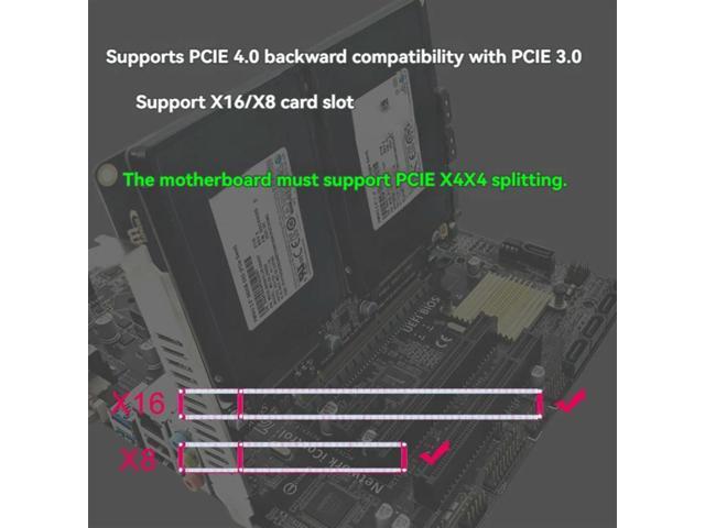 U.2 Dual-Disk Adapter Card Dual-Disk SFF8639 U.2 NVME and SATA 2.5-Inch Hard Drive to PCIE4.0 Split Card