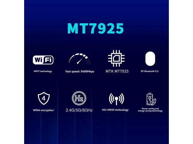 7 MT7925 PCI-E Adapter Card Kit 5374Mbps Tri Band 2.4G/5G/6Ghz BT5.3 Desktop Wireless Network Adapter For Win10/11