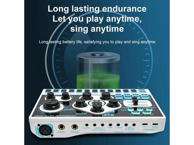 SX91 Sound Card USB Sound Mixer Professional Audio Mixing Console Amplifier for Live Sing PC Computer Laptop Cellphone