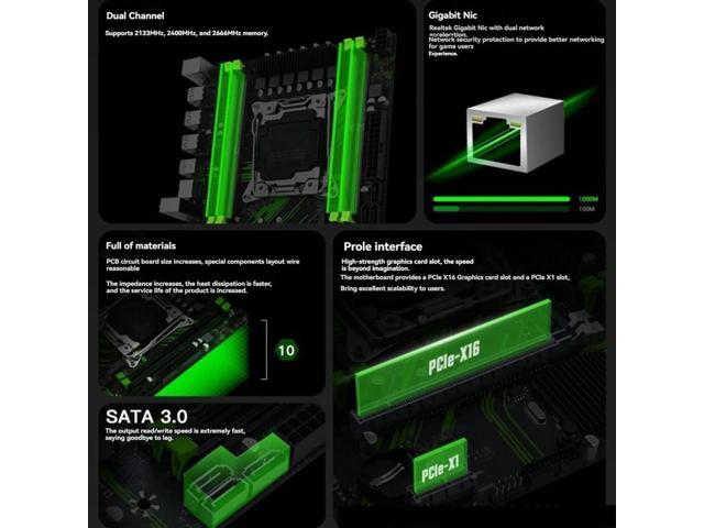 X99 PR9 Motherboard LGA 2011-3 Supports 4X DDR4 RAM Gigabit LAN SATA/NVME M.2 Supports E5 26XX V3 CPU