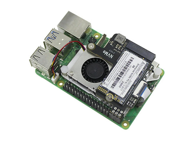 For Raspberry Pi 5 PCIe to M.2 NVMe HAT+Radiator+Case for 2242 2230 NVMe SSD Expansion Board 128GB SSD Kit