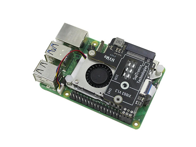 For Raspberry Pi 5 PCIe to M.2 NVMe HAT+Radiator+Case for 2242 2230 NVMe SSD Expansion Board 128GB SSD Kit