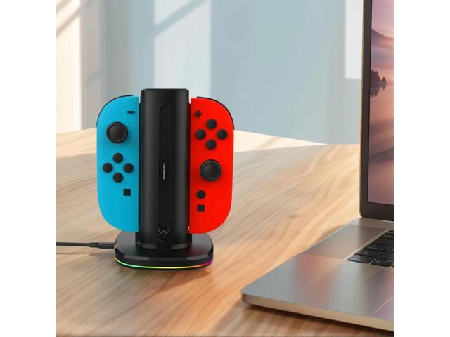 4 In 1 Game Controller Charger LED Indicator Gamepad Charging Station Wireless Magnetic Gamepad Charging Dock for NS Accessories