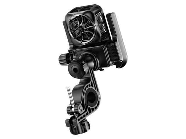 Bike Phone Mount with Cooling Fan 360 Degree Rotating Cycling Phone Stand Adjustable Motorcycle Phone Holder Cycling Accessories