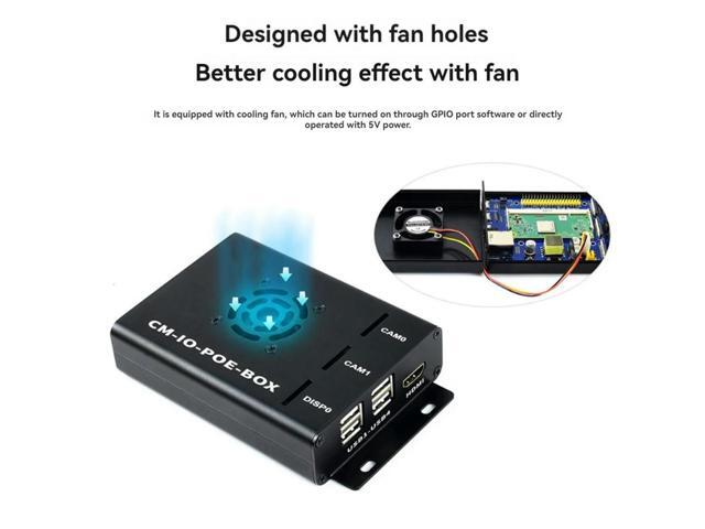 Compute Module PoE Board+Case+Fan Kit for Raspberry Pi CM4S CM3 3Lite 3+ 3+Lite Compute Module Expansion Board EU Plug