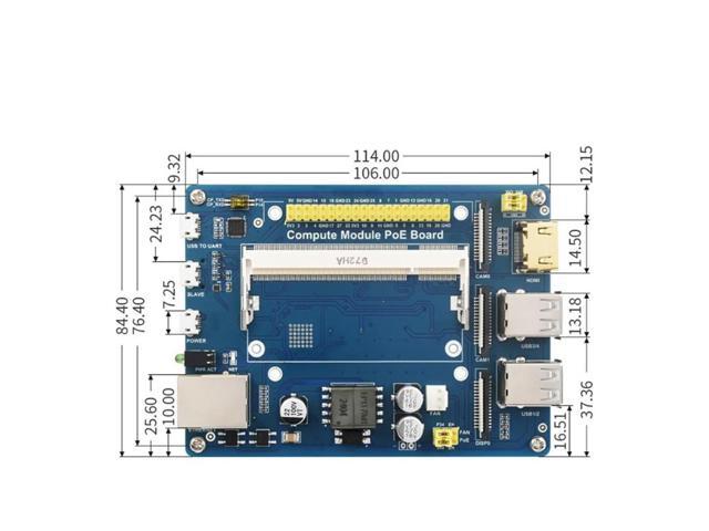 Compute Module PoE Board+Case+Fan Kit for Raspberry Pi CM4S CM3 3Lite 3+ 3+Lite Compute Module Expansion Board EU Plug