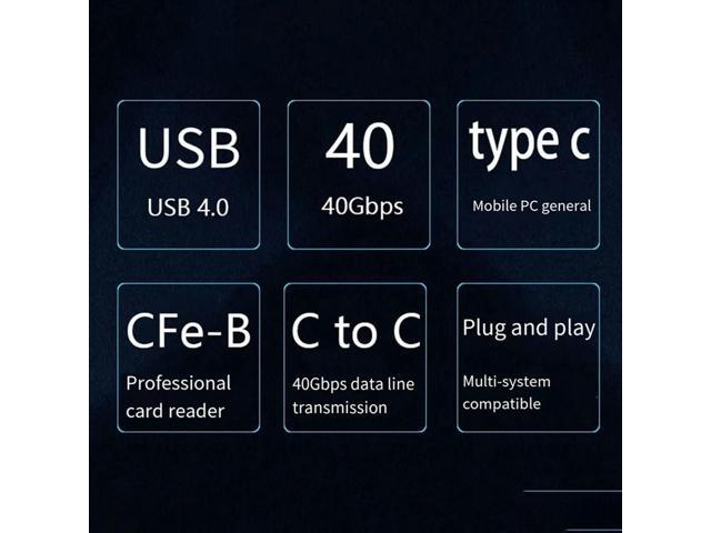 Cfexpress Tyep B Card Reader USB 4.0 10Gbps Cfexpress Card Reader Drive Free Memory Card Adapter For PC Laptop