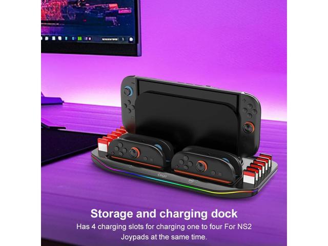 For NS2 Charging Dock Station Indicator Light Joy-Con Controller Charger 4 In 1 Console Charging Base Gaming Accessories