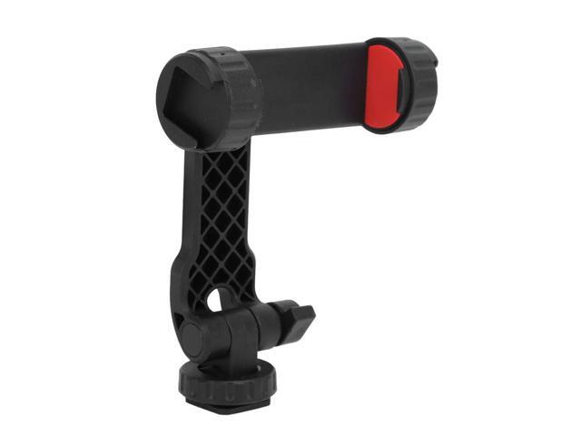 Phone Tripod Mount with Hot and Cold Shoe Mount ABS 360 Degree phone Tripod Adapter Holder Clip for Video Live Streaming