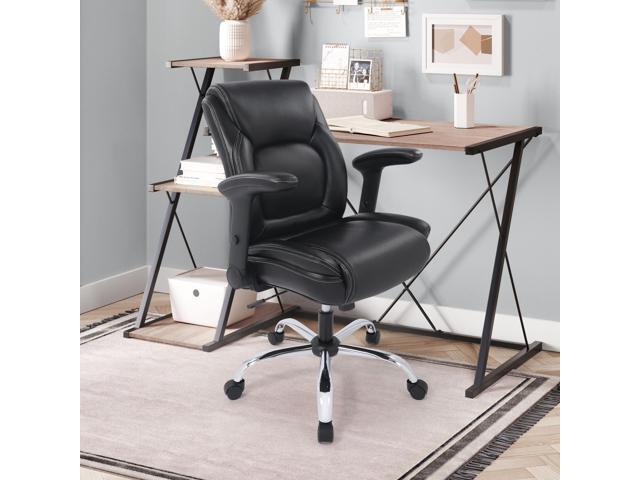 CHAIRMAN Ergonomic Heavy Duty Mid-Back Bonded Leather Padded Adjustable-Height/Tilt Executive Office Chair, Comfortable Swivel Rolling Computer...