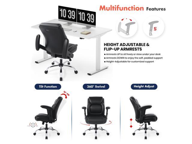 CHAIRMAN Ergonomic Heavy Duty Mid-Back Bonded Leather Padded Adjustable-Height/Tilt Executive Office Chair, Comfortable Swivel Rolling Computer...