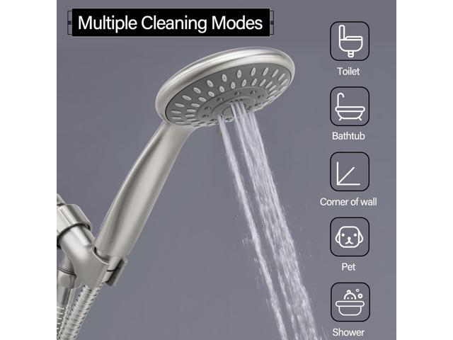 AOSJ-Briout Shower Head with Handheld, 5-Settings Showerhead High Pressure Powerful Water Spray Shower Head Set with 59 Inch Stainless Steel Hose...