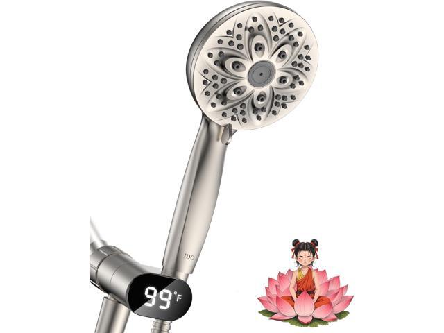 AOSJ-Handheld Showerheads with LED Display Temperature - High Flow Showerhead with 6 Different Shower Modes - High Pressure even at Low Water...