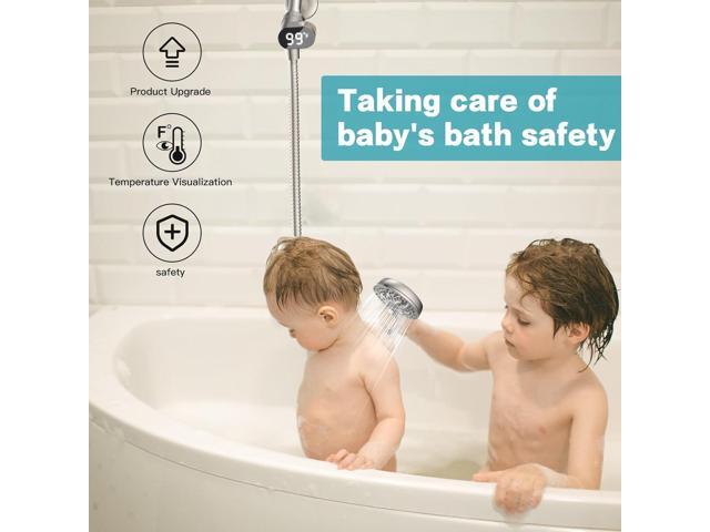 AOSJ-Handheld Showerheads with LED Display Temperature - High Flow Showerhead with 6 Different Shower Modes - High Pressure even at Low Water...