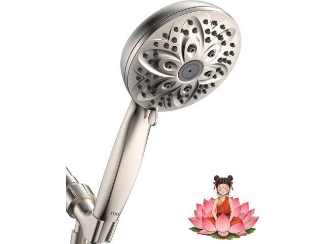 AOSJ-Shower Head with Handheld, High Pressure Handheld Shower Head 6 Settings, Detachable Set with Stainless Steel Hose and Shower Bracket (Brushed...