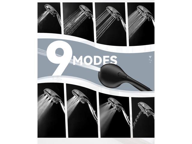 AOSJ-Shower Head with Handheld, High Pressure Handheld Shower Head 9 Settings, Detachable Shower Head Set with Stainless Steel Hose and Shower...