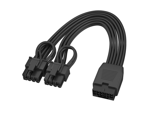 12VHPWR Cable Extension, 16 Pin(12+4) Female to Dual PCIe 8 Pin(6+2) Male GPU, PSU Conversion Cable for Power Supply 6.8 in(17cm)