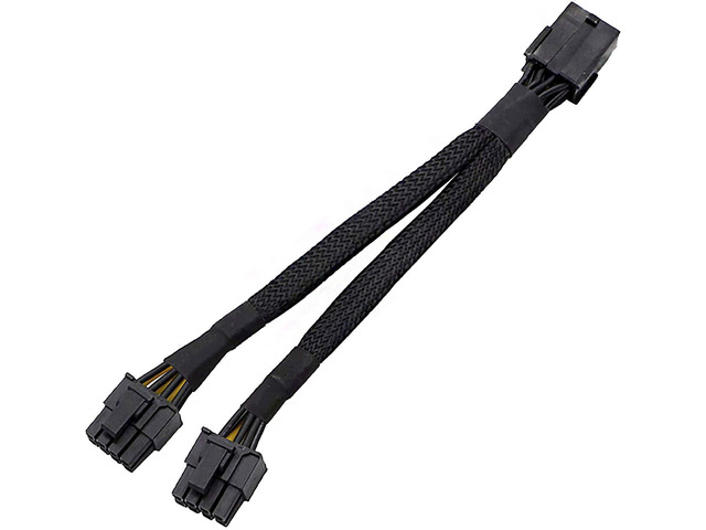 GPU VGA PCI-e 8Pin PCI Express Graphics Video Card VGA 8 Pin Female to Dual GPU 8(6+2) Pin Male Splitter Power Sleeved Extension Cable 8 Pin