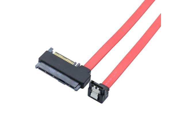 Vszerda SAS SFF-8482 SAS29+15P to SATA 7P 90 Degree Cable with Ejector Clip for Server Data Transfer (50cm)