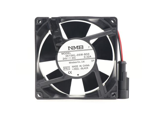 92x92x38mm Replacement Cooling Fan, DC24V 0.32A 2 Wires Ball Bearing Fan Compatible with NMB 3615KL-05W-B50 for ABB Inverter, Industrial Cabinet,...