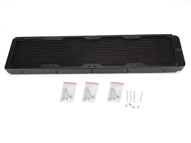 480mm Aluminum Liquid Cooling Radiator, 18-Tube G1/4 Thread Heat Exchanger Water Air Cooled Heatsink, Fast Heat Dissipation Desktop PC Radiator for...