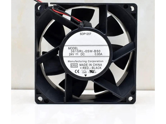3615RL-05W-B50 DC24V Cooling Fan, 90x90x38mm 9CM 2-Wire 0.93A 22.32W Ball Bearing Axial Fan, High Speed Replacement Inverter Industrial Cabinet...
