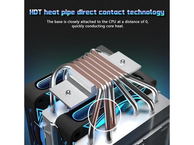 UTLGAMENG CPU Cooler with 6 Heat Pipes, Dual 120mm PWM Fans, 1800RPM Speed, for AM4 AM5/Intel LGA 1700/1150/1151/1200,PC Cooler,CPU Air Cooler,UTL600