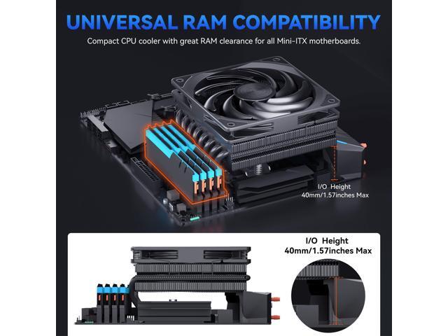 Low Profile CPU Cooler:75mm Height CPU Air Cooler 8 Heatpipes 120x120x15mm Slim Fan,CPU Fan for LGA1700/115X/1200;AM4/AM5