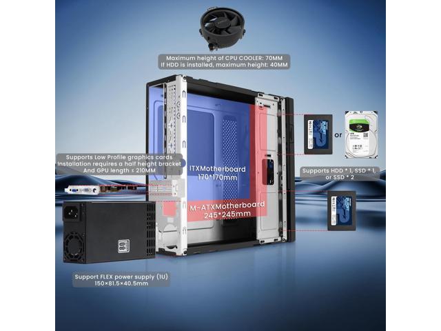 Micro ATX Case PC Case: MATX Case Mini PC ITX Desktop Computer Case Support Micro ATX MATX ITX Mini PC