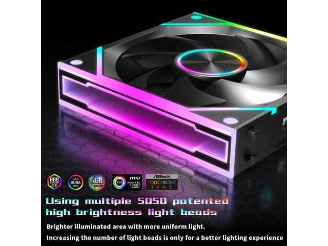 6 Packs Modular 120mm ARGB Chassis Fans, 3 Forward Fan +3 Reverse Fans,Easy to Assemble, ARGB and PWM Cooling Fan PC, Module ComputeFans,...