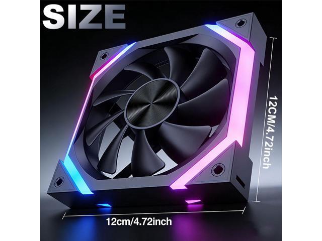 5pack ARGB FAN,3*Forward Blade+2*Reverse Blade fans,With ARGB controller,High Performance Cooling Low Noise 4-Pin 1200 RPM Hydraulic Bearing,RGB fans