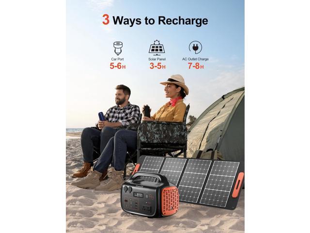 GreenOE Portable Power Station 600W 655Wh Solar Powered Generator with 11 Ports