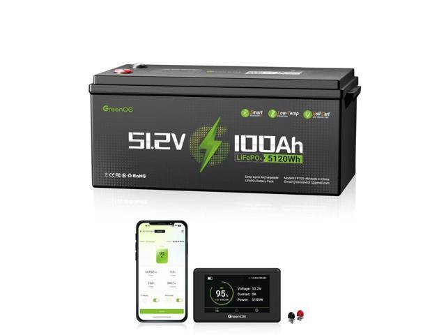 GreenOE 48V 100Ah LiFePO4 Lithium Golf Cart Battery with Built in 200A BMS
