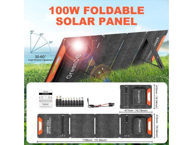 GreenOE 100W Foldable Portable Solar Panel High Efficiency IP67 Waterproof