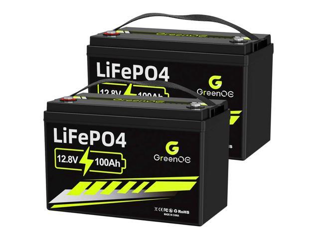 GreenOE 2 Pack 12V 100Ah LiFePO4 Battery Group 31 With Built-in 100A BMS For RV