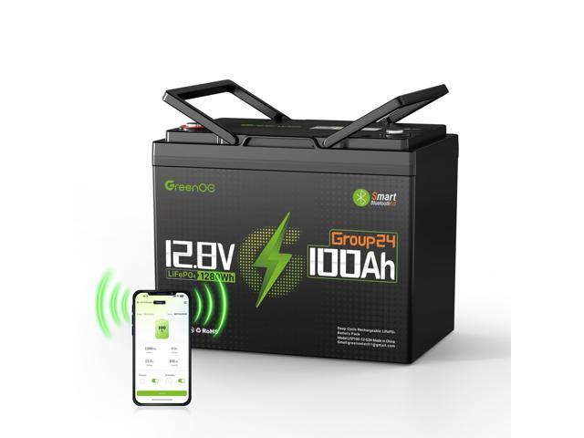 GreenOE 12V 100Ah Bluetooth LiFePO4 Battery 15000 Deep Cycles For Trolling Motor