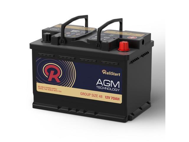 Relistart 12v 70Ah AGM Battery BCI Group 48 Car Battery Automotive Battery