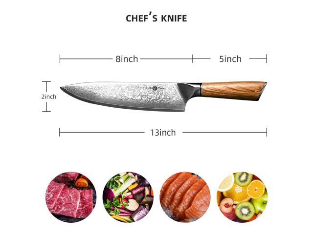YUSOTAN Damascus Japanese Chef Knife 8 inch Cooking Knife Super Sharp Damascus kitchen Knife High Carbon Stainless Steel Meat Knife and BBQ Knife...