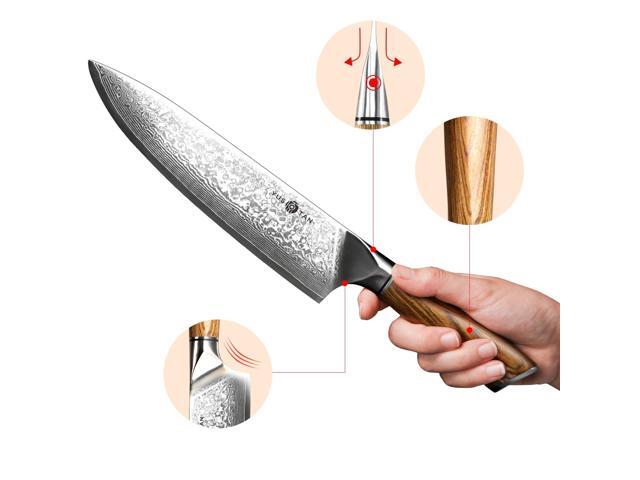 YUSOTAN Damascus Japanese Chef Knife 8 inch Cooking Knife Super Sharp Damascus kitchen Knife High Carbon Stainless Steel Meat Knife and BBQ Knife...