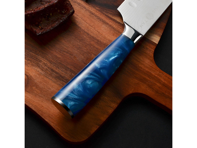 YUSOTAN Japanese Santoku Knife - 7' Kitchen Knife with Sharp High Carbon Stainless Steel Blade with Gift Box-Versatile Chef's Tool for Cutting,...