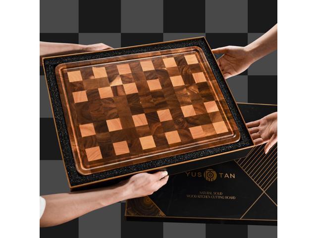 YUSOTAN 17'x13' Acacia Wood Cutting Board Large Chopping Board with Handle for Meat Cheese Board, Decorative Wooden Serving Board forVegetables...