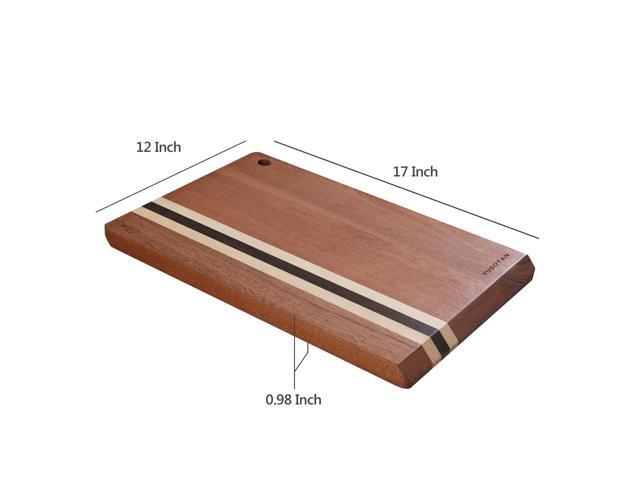 YUSOTAN Ebony Wood Cutting Board for Kitchen, 1' Thick End Grain Butcher Block, 17' x 12' Extra Large Charcuterie Serving Board Ideal Gift