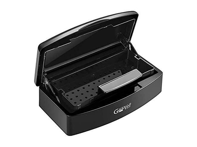 Gusnilo Nail Tool Sterilizer Box Plastic Disinfectant Container Disinfectant Tray for Nail Tools, Tweezers, Hair Salon, Spa and Trimmer Manicure...