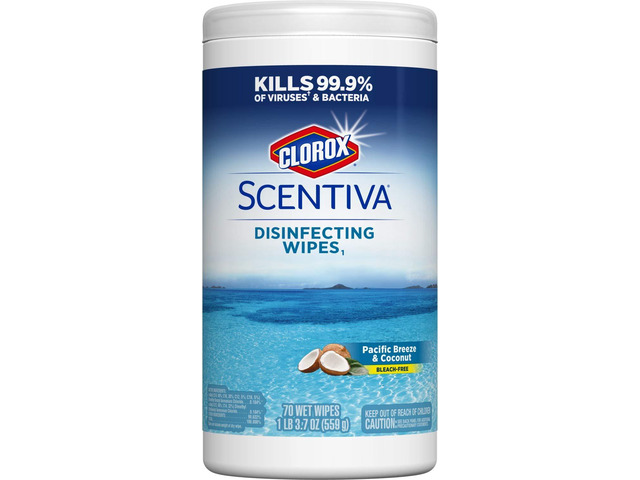 Clorox Scentiva Wipes, Bleach Free Cleaning Wipes - Pacific Breeze & Coconut, 70 Count (31767)