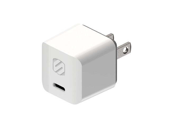 Scosche HPDC20WT-SP Fast Charger PowerVolt 20W Mini Cube USB-C, Wall Adapter for Phone, 4X Faster Power Charge, Portable Outlet Plug, White