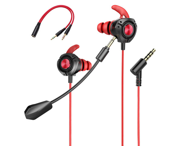 KAHEAUM Gaming Earbuds with Microphone,Stereo Headphones Deep Bass Earphones Sport Earbuds Wired Detachable Noise Cancelling Gaming Headset for...