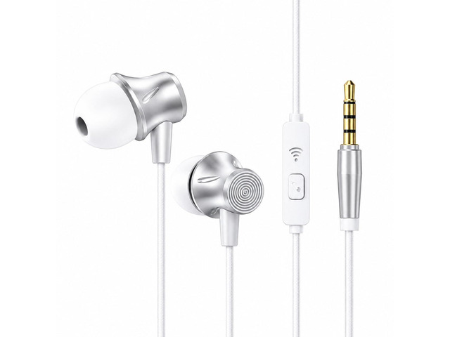 Vuvlonoso White Wired Earbuds with Microphone, 3.5mm in-Ear Headphones, Stereo Earphones with Volume Control for Laptop, PC, Tablet and Smartphones