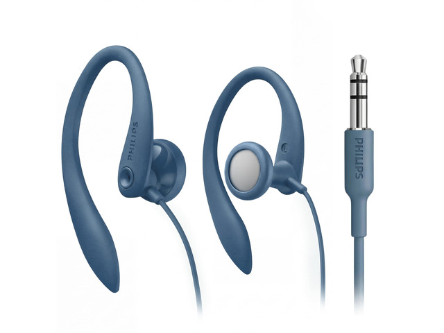 SHS3200BL Flexible Earhook Headphones, Blue