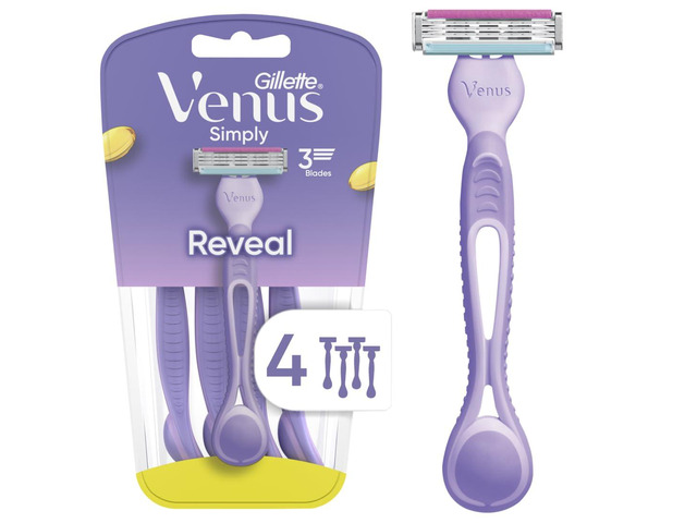 Venus Simply 3 Reveal Disposable Razors, 4 Count Venus Simply 3 Reveal Disposable Razors, 4 Count