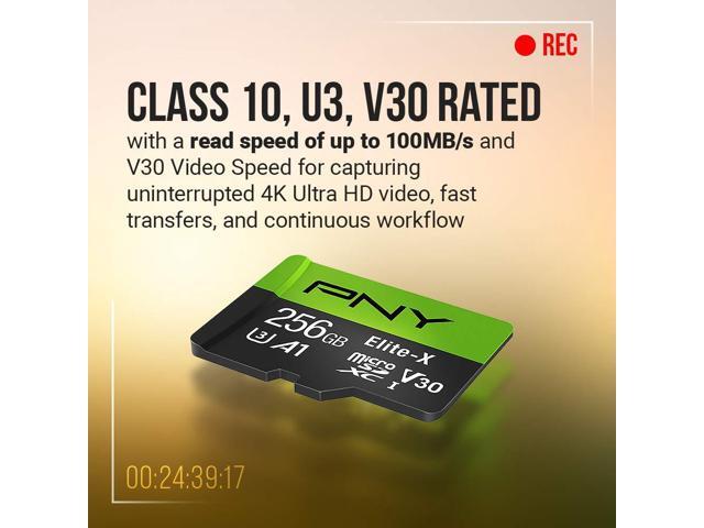 PNY 64GB Elite-X Class 10 U3 V30 microSDXC Flash Memory Card, 3 Count (Pack of 1) - 100MB/s, Class 10, U3, V30, A1, 4K UHD, Full HD, UHS-I, Micro SD